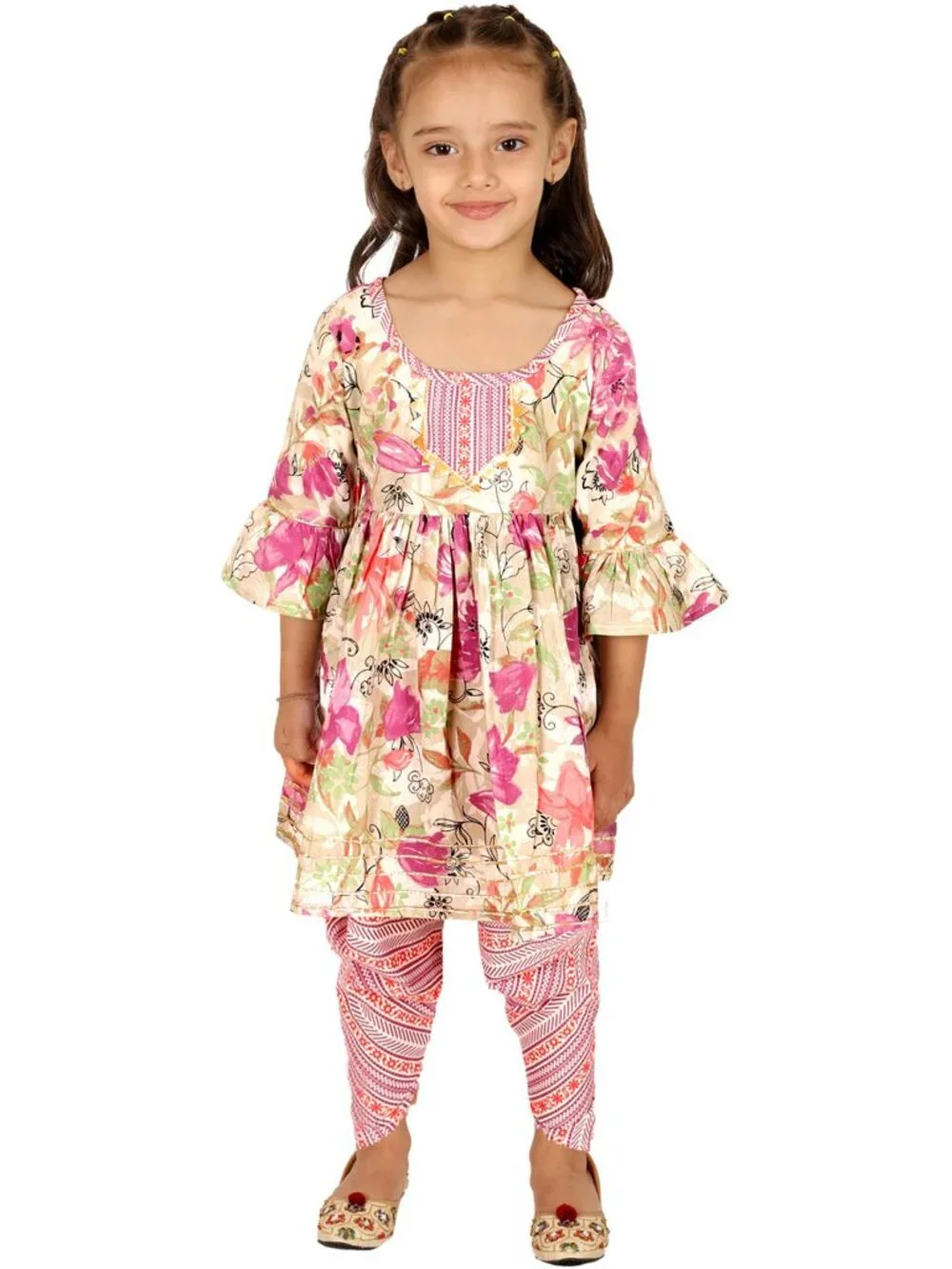 NWOT Chandrakala Kids Peplum Dhoti Set for Girls 6-12 Months